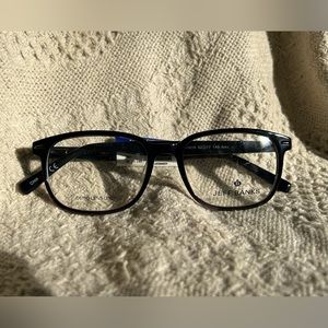 Jeff Banks eyeglass frame. New w demo lenses. Davis Eyeglasses. Blue tort fade.